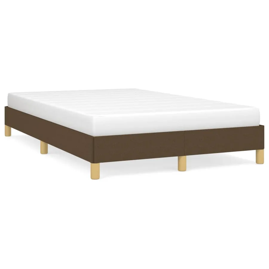 Cadre de lit sans matelas marron foncé 120x200 cm tissu - 2