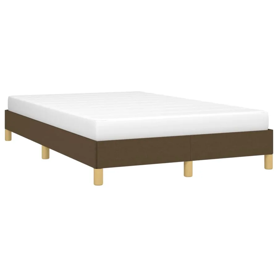 Cadre de lit sans matelas marron foncé 120x200 cm tissu - 3