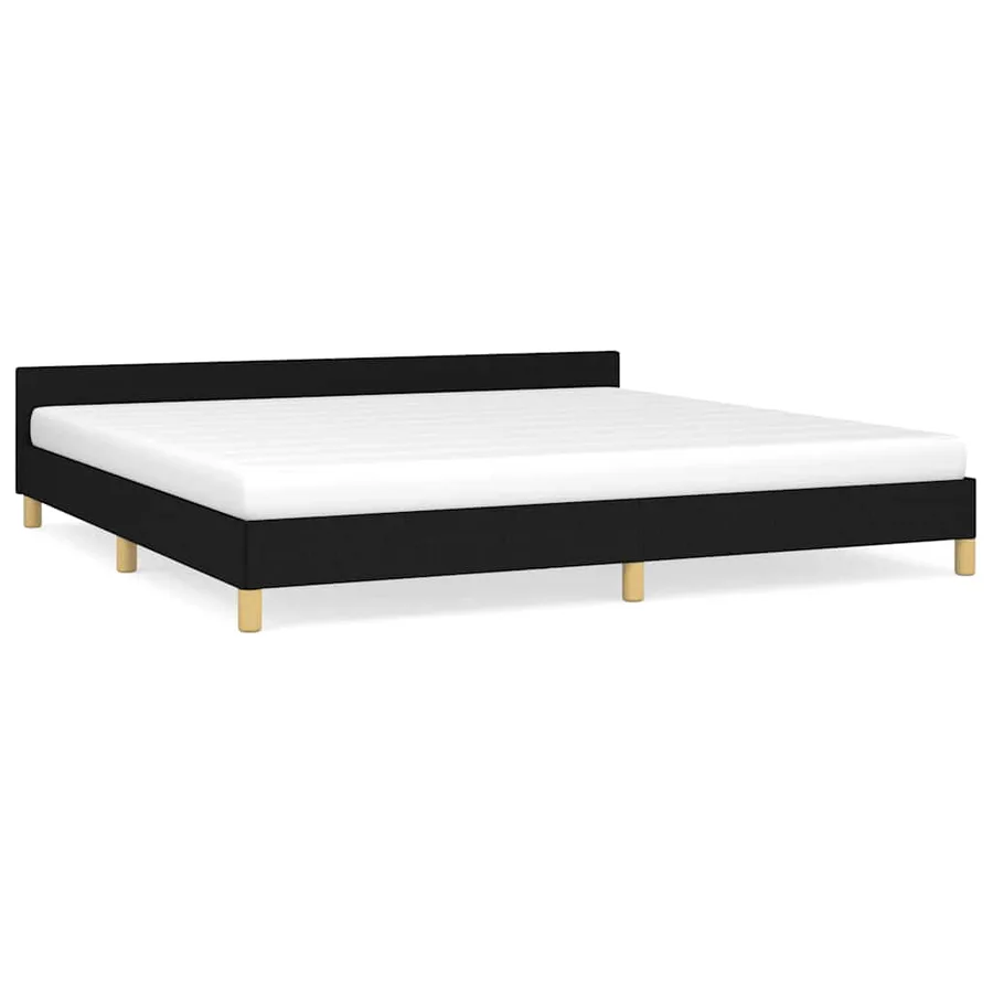 Cadre de lit sans matelas noir 200x200 cm tissu - 2