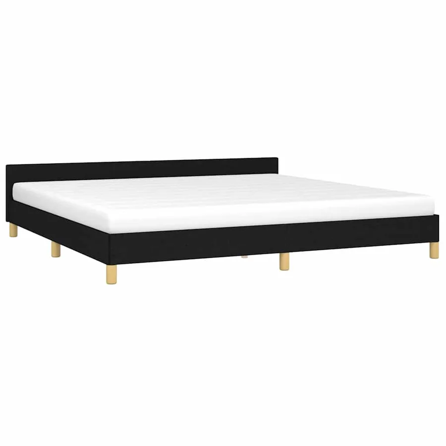 Cadre de lit sans matelas noir 200x200 cm tissu - 3