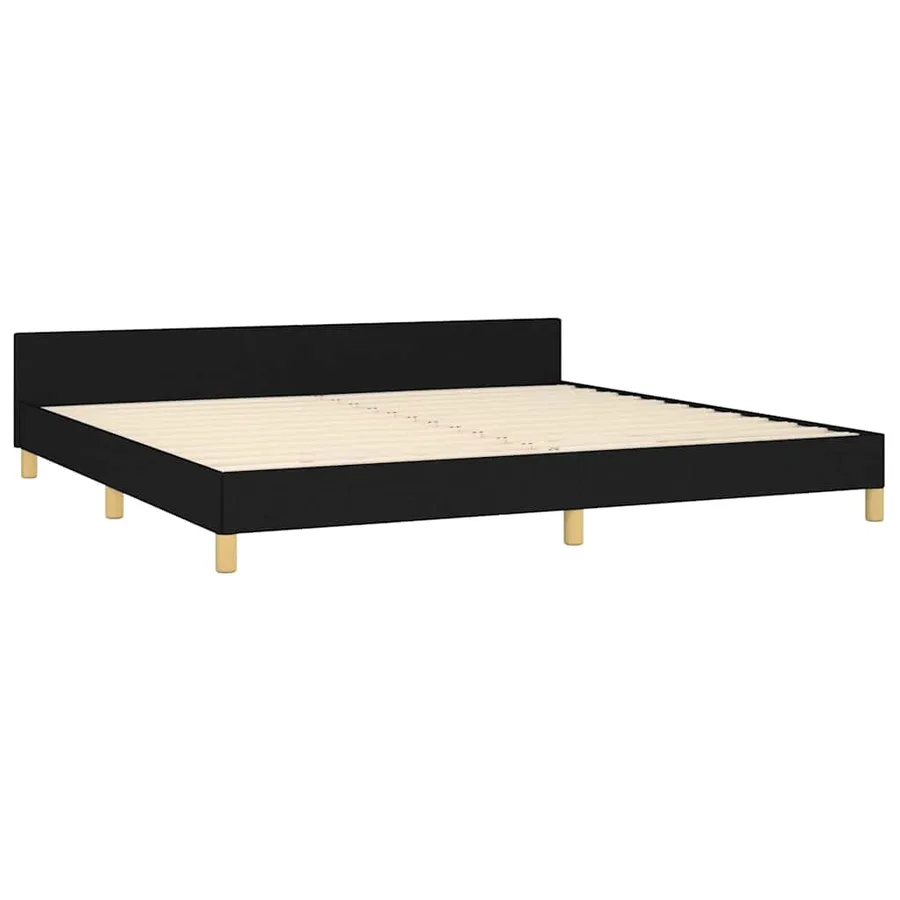 Cadre de lit sans matelas noir 200x200 cm tissu - 4