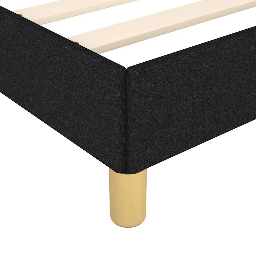 Cadre de lit sans matelas noir 200x200 cm tissu - 7