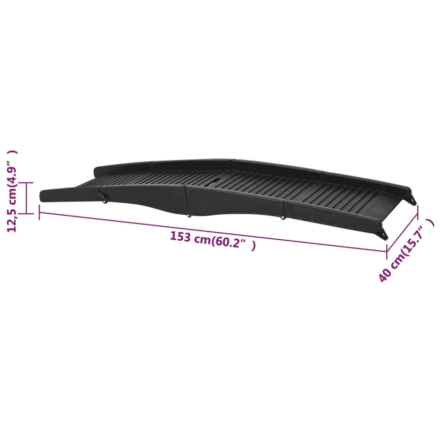 Rampe pliable pour chien Noir 153x40x12,5 cm Plastique - 11