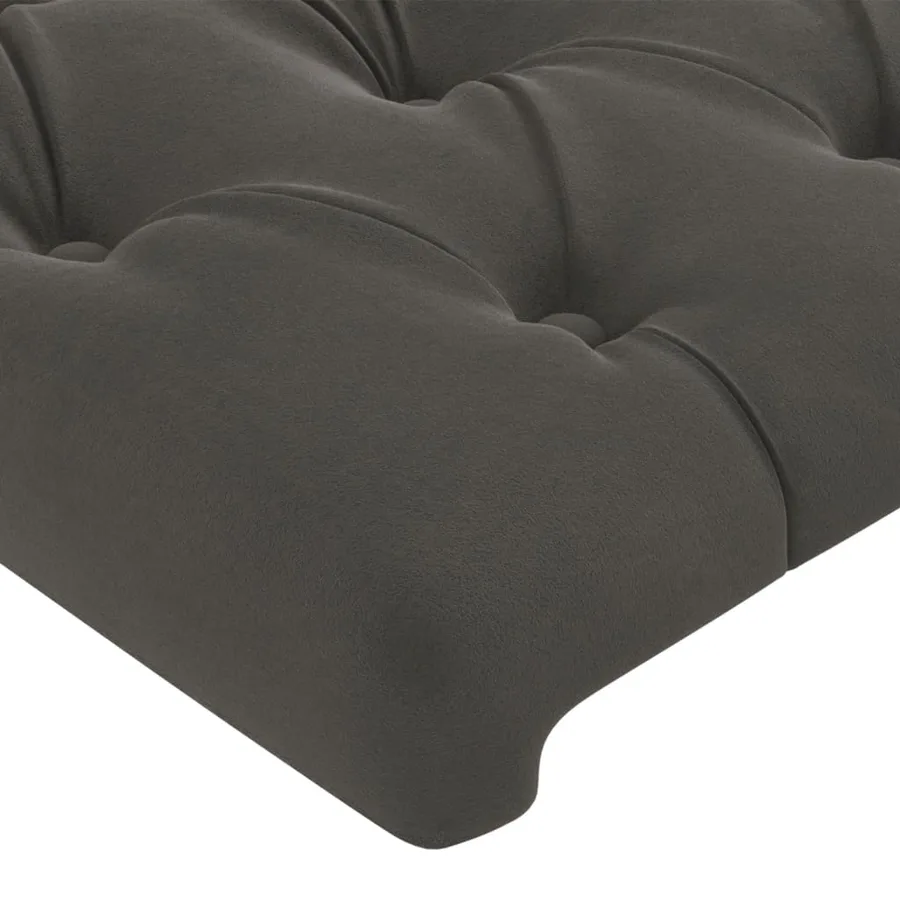 Cadre de lit sans matelas gris foncé 200x200 cm velours - 10