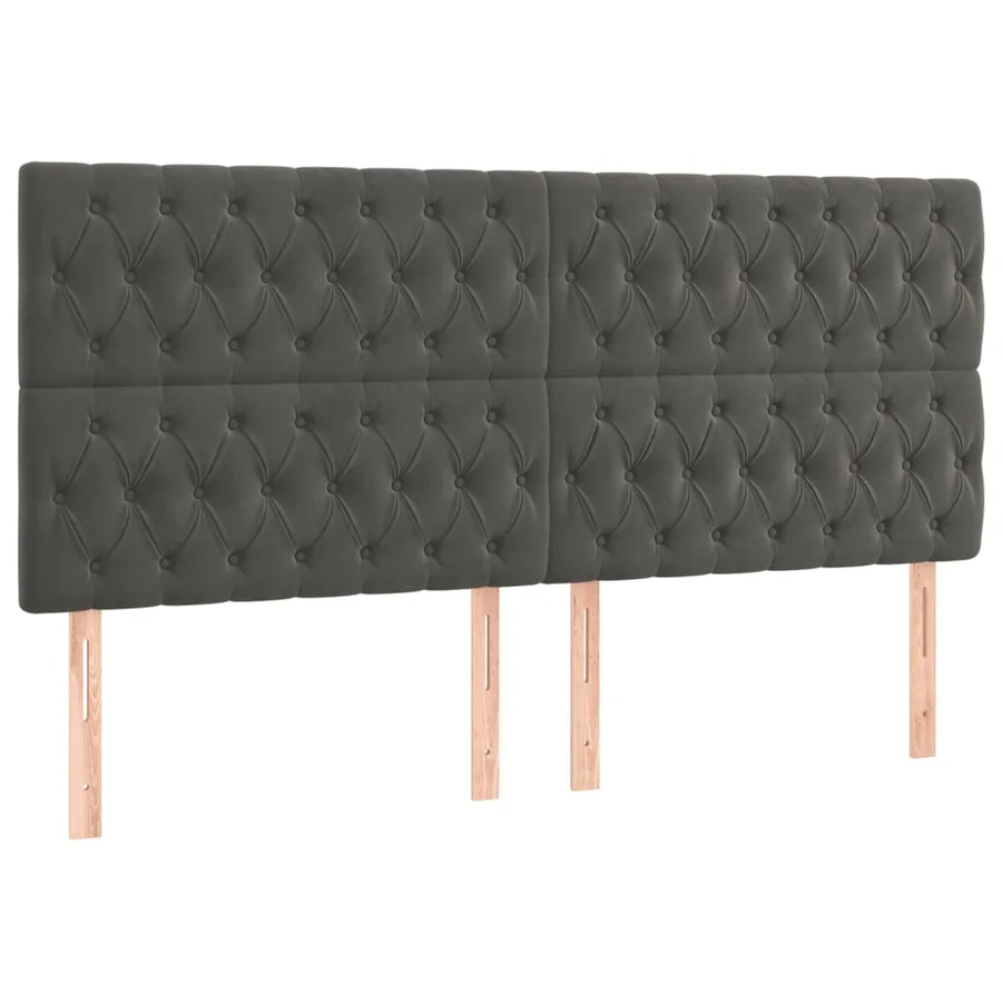 Cadre de lit sans matelas gris foncé 200x200 cm velours - 8