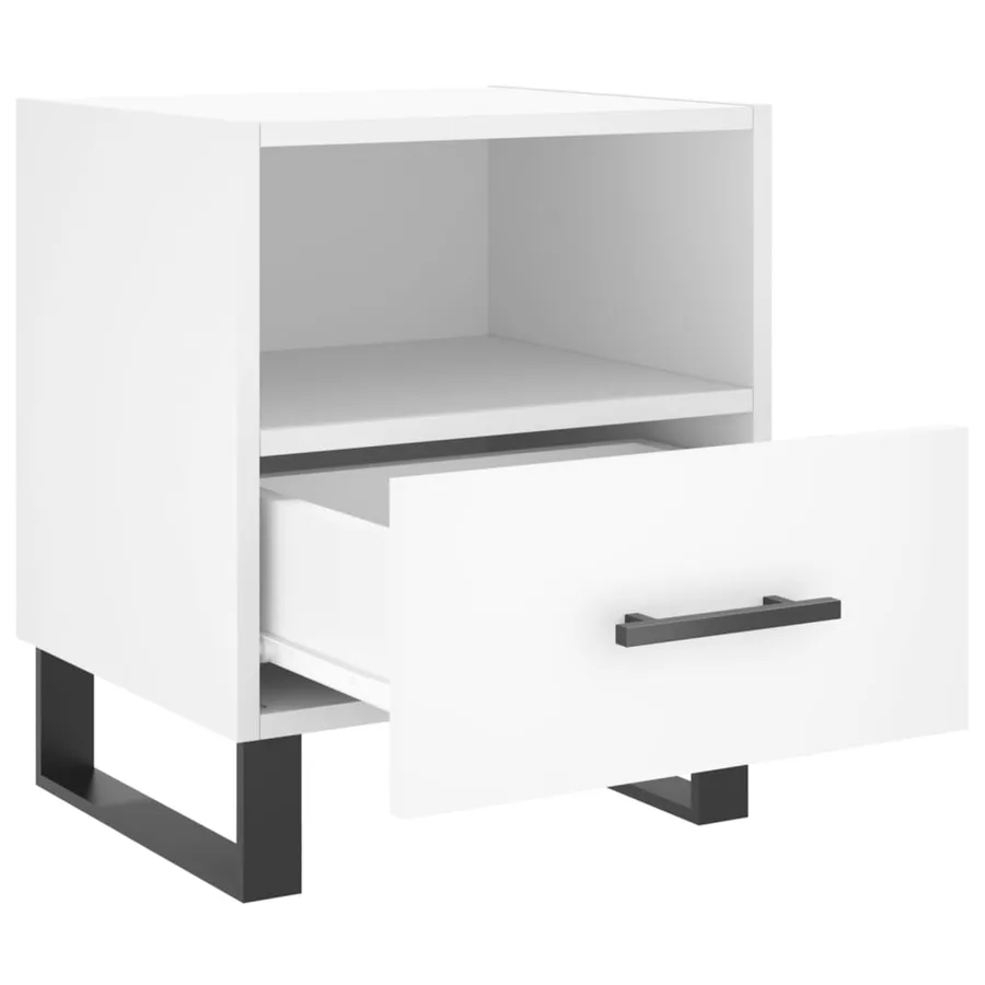 Table de chevet blanc 40x35x47,5 cm bois d’ingénierie - 3