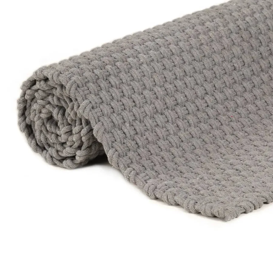 Tapis rectangulaire Gris 160x230 cm Coton - 4