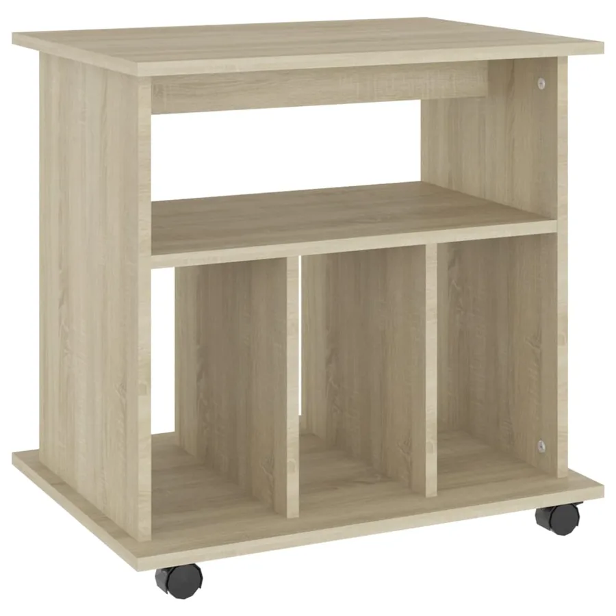 Armoire à roulettes Chêne sonoma 60x45x60 cm Bois d’ingénierie - 2