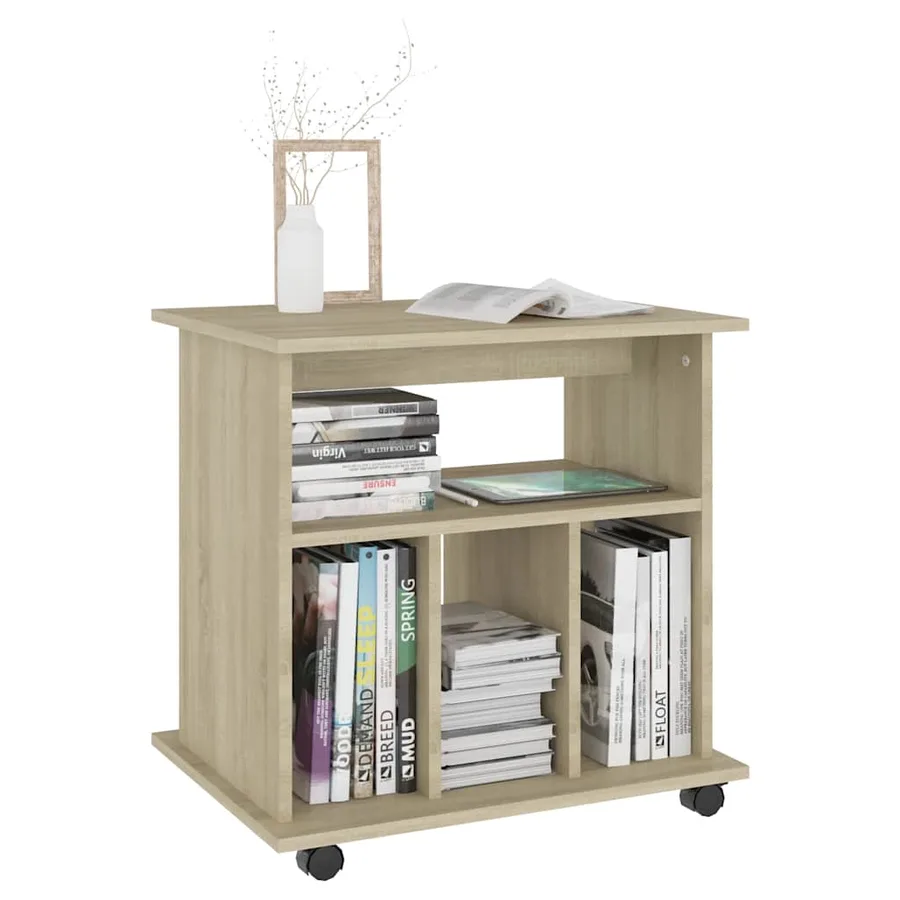 Armoire à roulettes Chêne sonoma 60x45x60 cm Bois d’ingénierie - 6