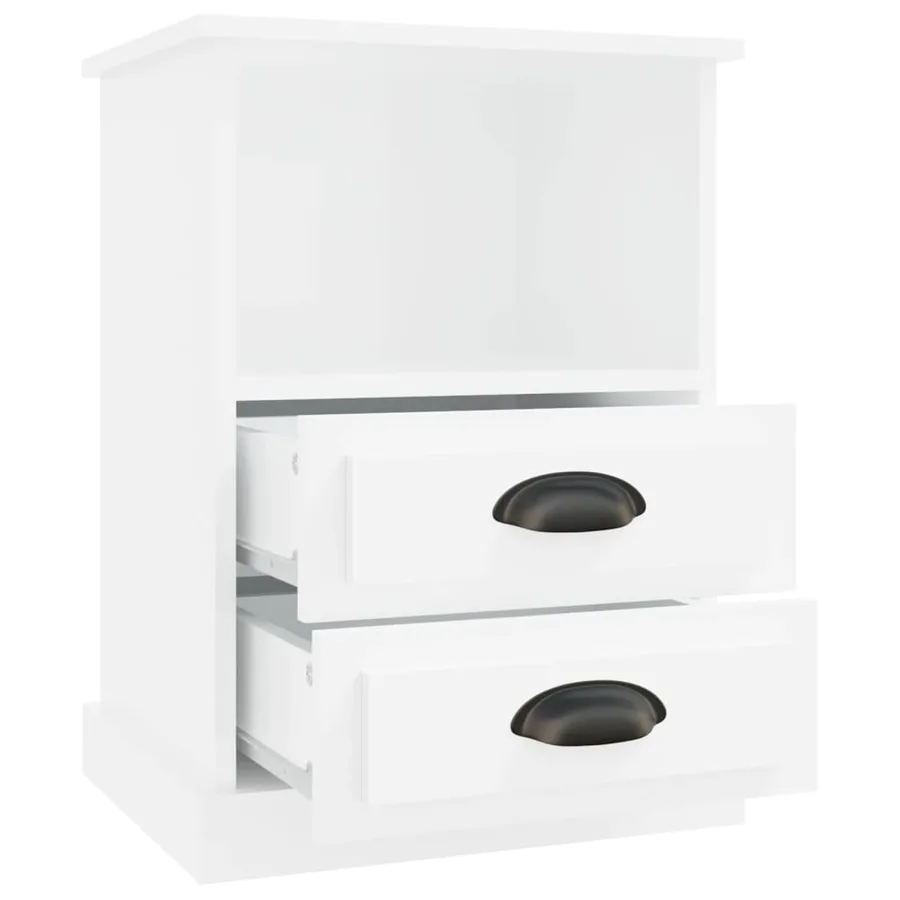 Tables de chevet 2 pcs blanc brillant 43x36x60 cm - 8