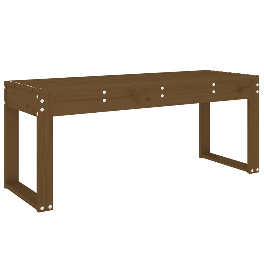Banc de jardin marron miel 110x38x45 cm bois de pin massif - 2