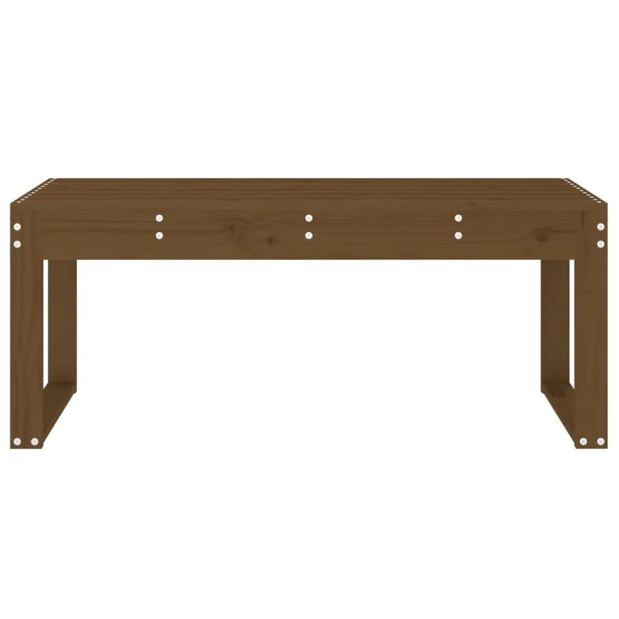 Banc de jardin marron miel 110x38x45 cm bois de pin massif - 3
