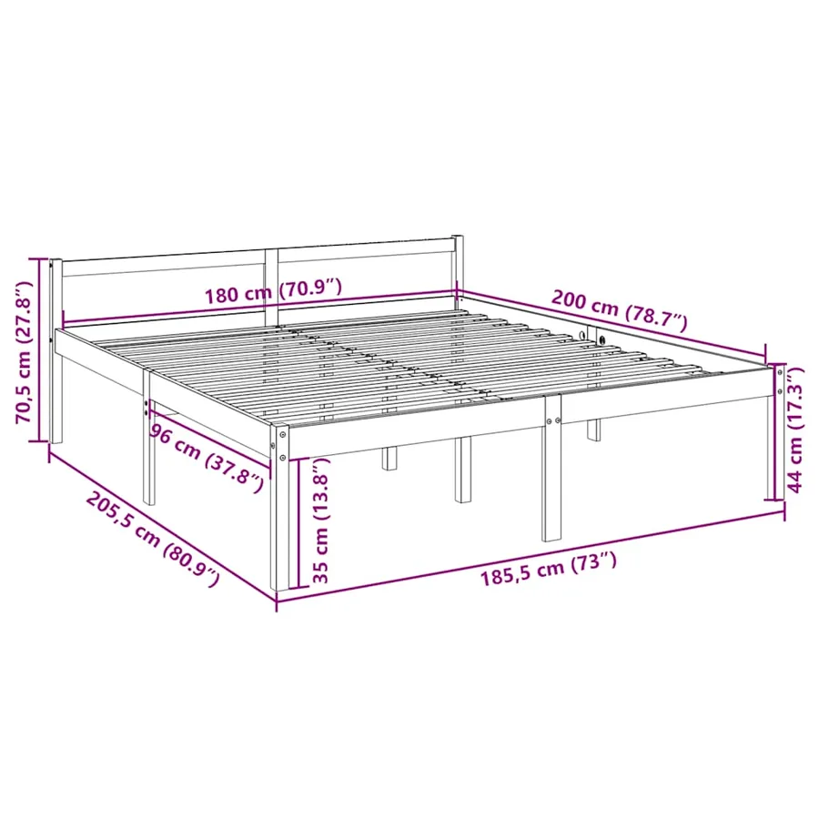 Lit pour personne âgée sans matelas 180x200 cm - 10