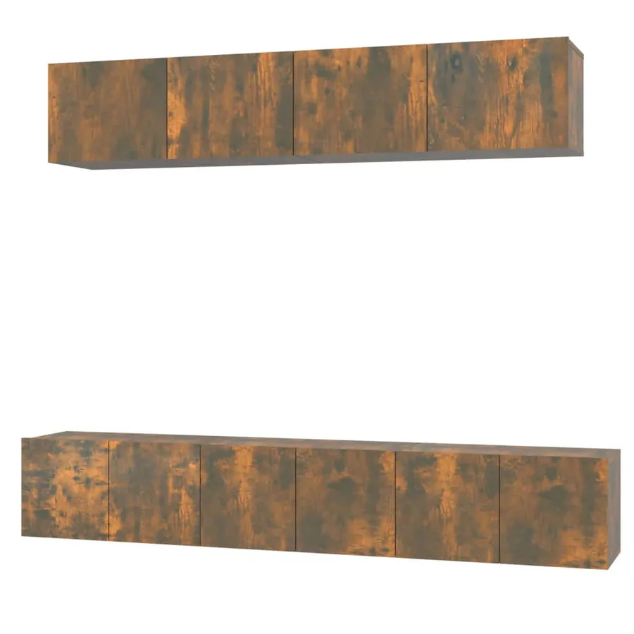 Ensemble de meubles TV 5 pcs Chêne fumé Bois d'ingénierie - 2