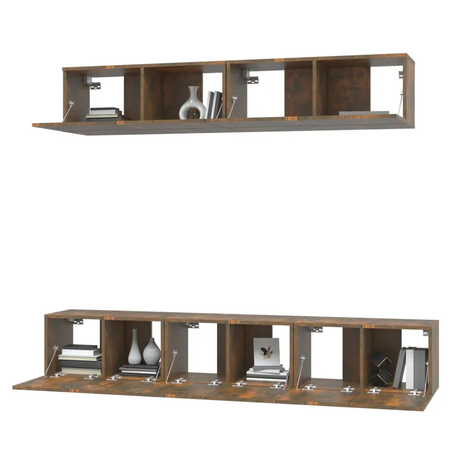 Ensemble de meubles TV 5 pcs Chêne fumé Bois d'ingénierie - 4