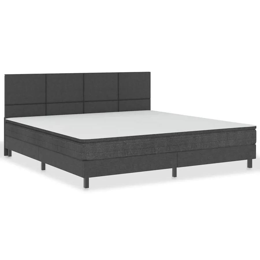 Sommier à lattes de lit Gris foncé Tissu 200x200 cm - 2