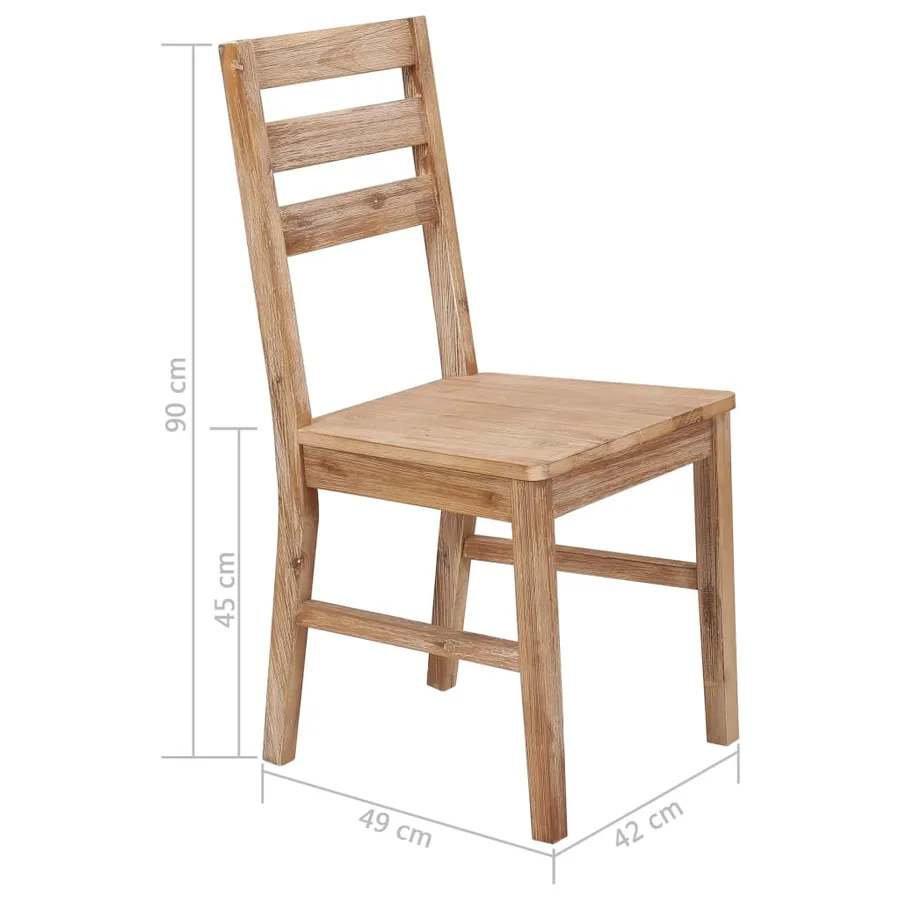 Chaises à manger lot de 6 bois d'acacia massif - 6