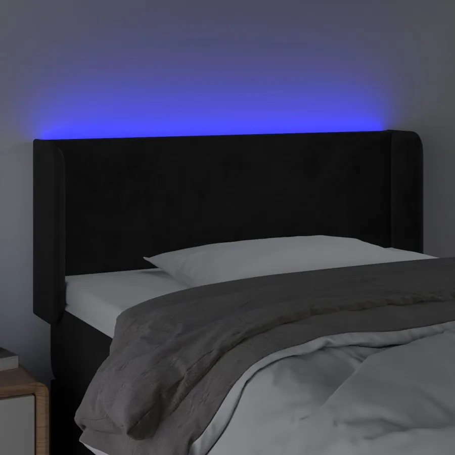 Tête de lit à LED Noir 103x16x78/88 cm Velours - 4