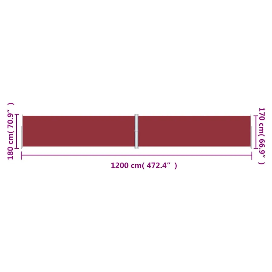 Auvent latéral rétractable Rouge 180x1200 cm - 8