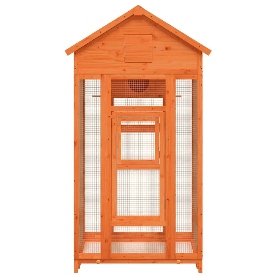 Maison à oiseaux marron 91,5x53x170 cm bois massif de pin - 3