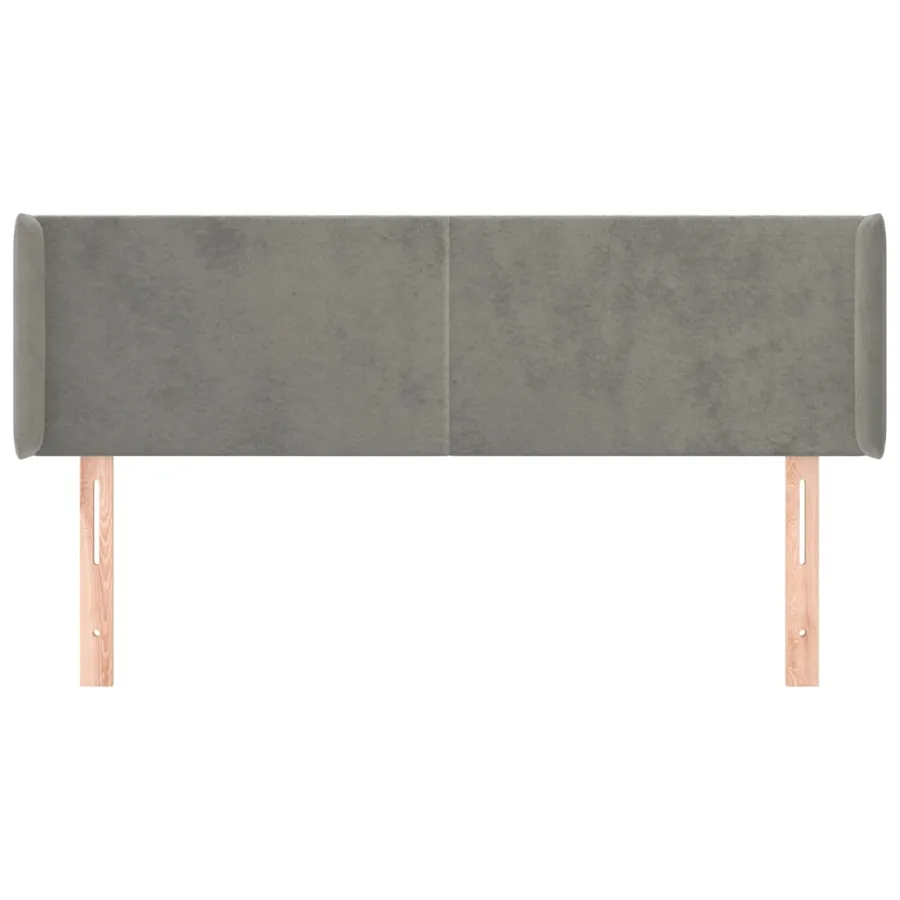 Tête de lit avec oreilles Gris clair 147x16x78/88 cm Velours - 3