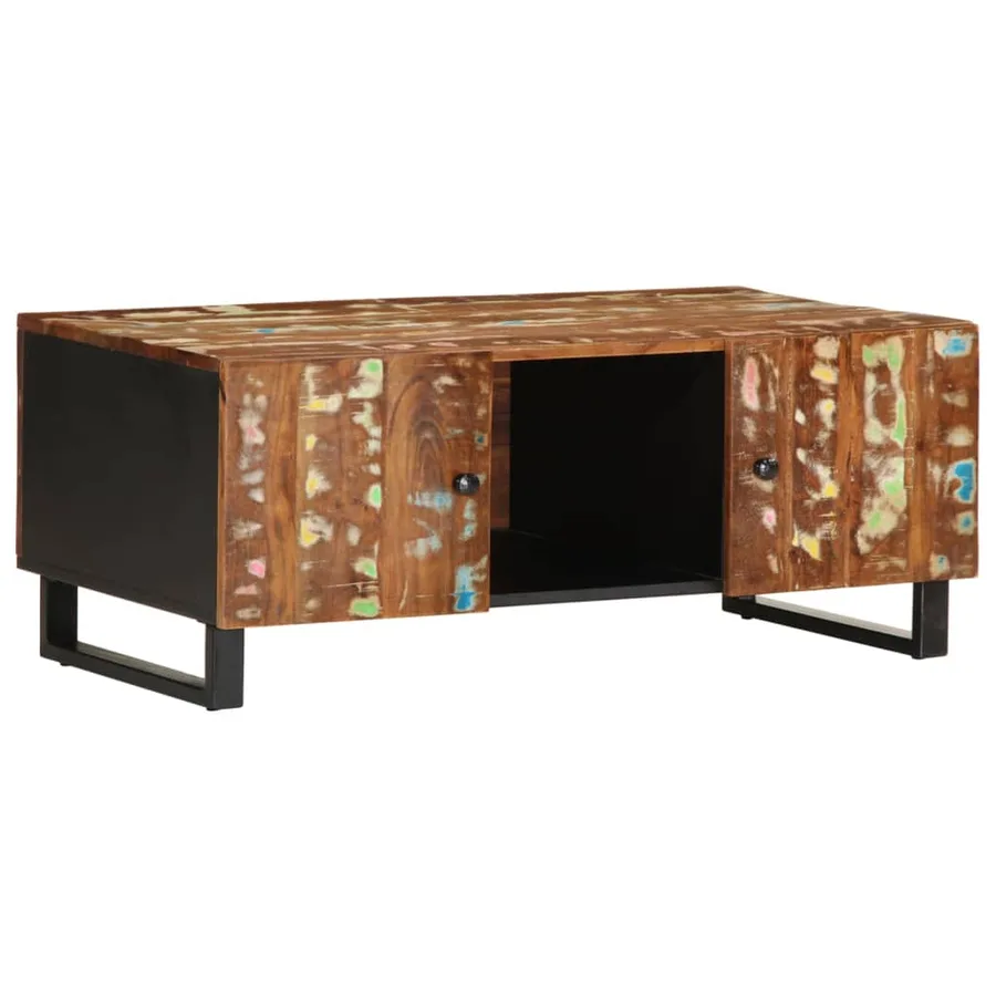 Table basse 100x54x40 cm bois de récupération et d'ingénierie - 2