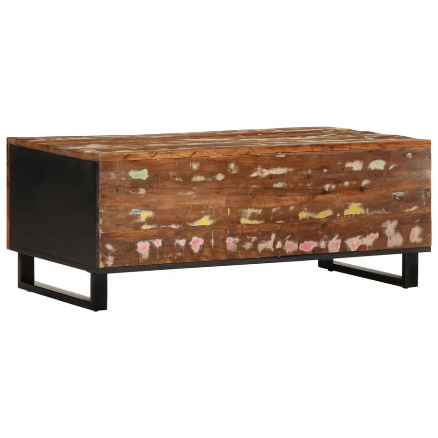 Table basse 100x54x40 cm bois de récupération et d'ingénierie - 6