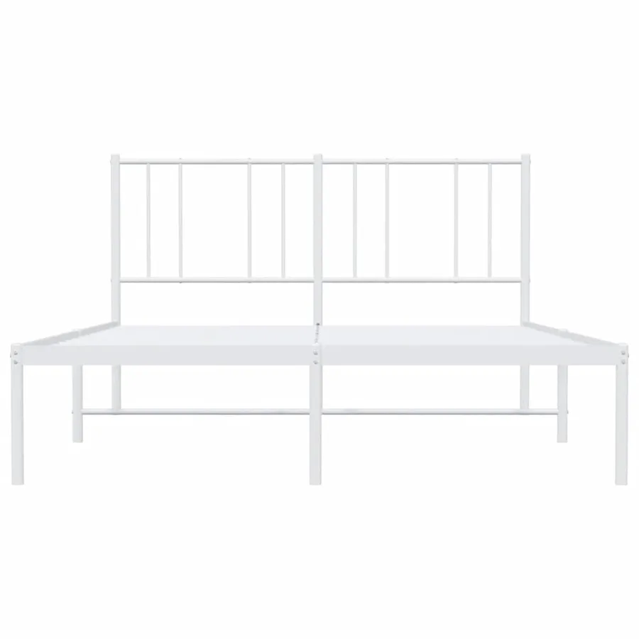 Cadre de lit métal sans matelas et tête de lit blanc 140x200 cm - 6