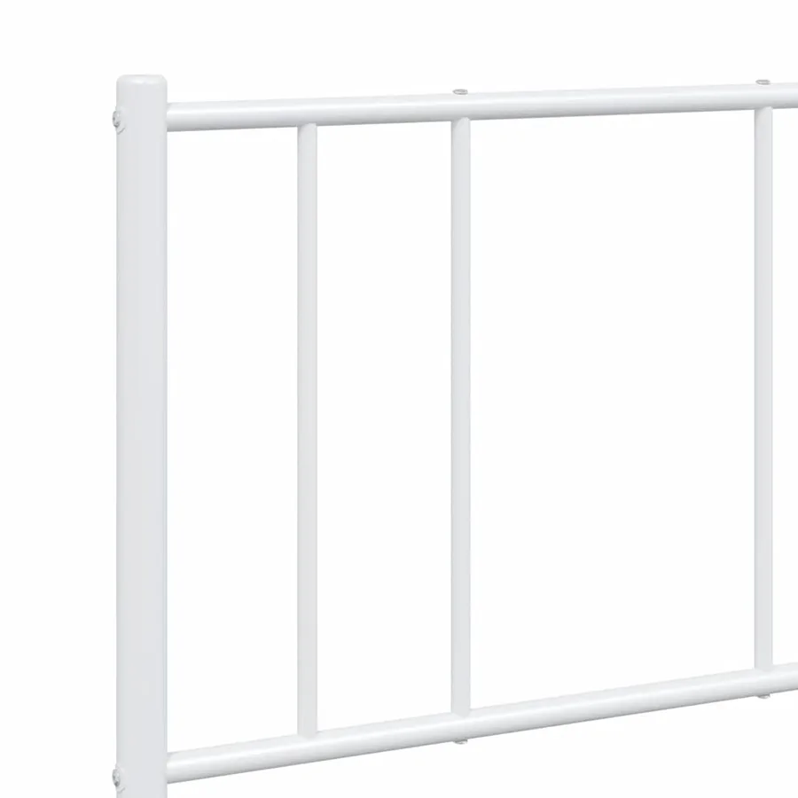 Cadre de lit métal sans matelas et tête de lit blanc 140x200 cm - 9