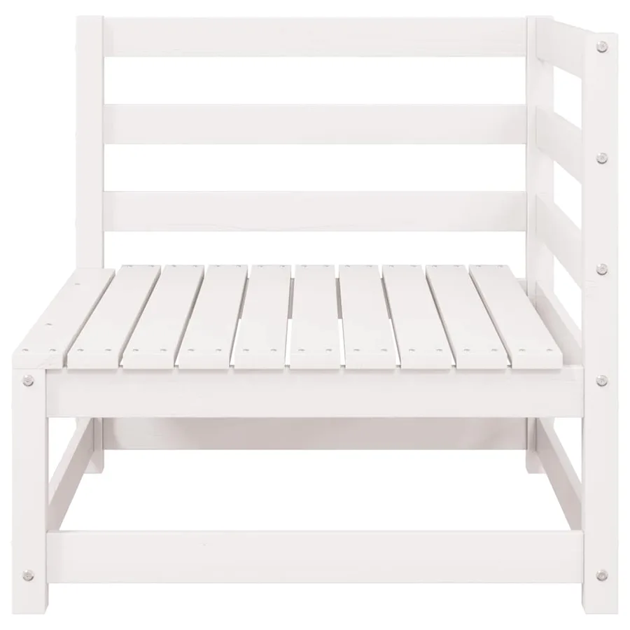 Canapé d'angle de jardin blanc bois de pin massif - 4