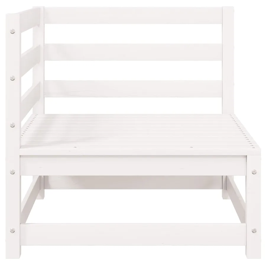 Canapé d'angle de jardin blanc bois de pin massif - 5