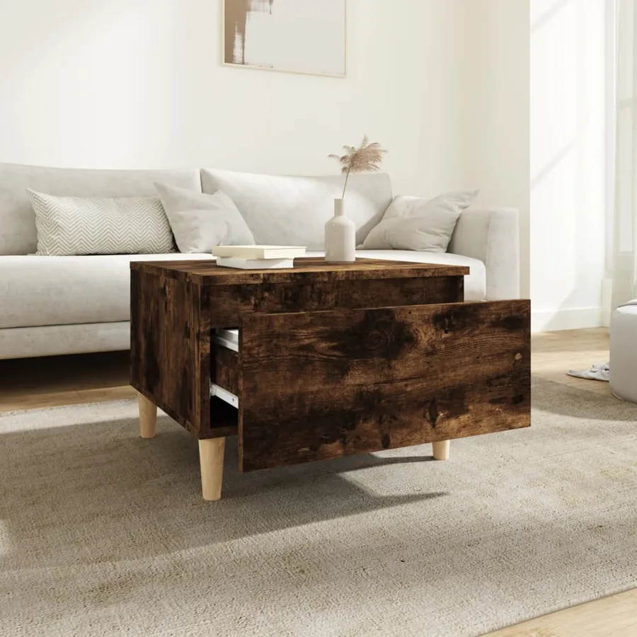 Table d'appoint Chêne fumé 50x46x35 cm Bois d'ingénierie - 3