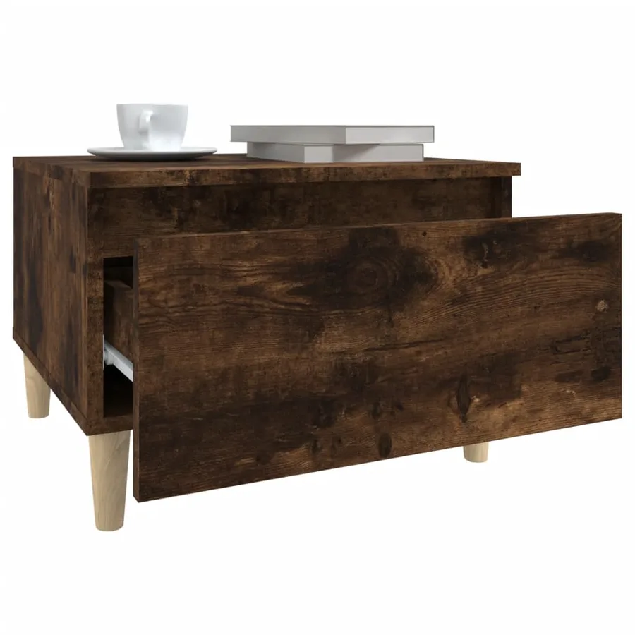 Table d'appoint Chêne fumé 50x46x35 cm Bois d'ingénierie - 5