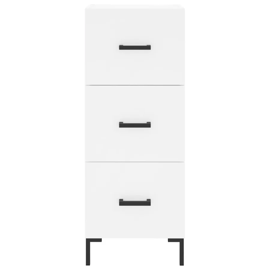 Buffet haut Blanc 34,5x34x180 cm Bois d'ingénierie - 6