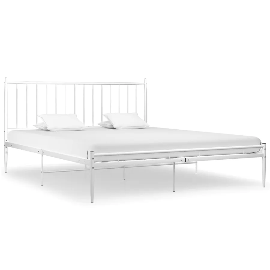Cadre de lit sans matelas blanc métal 180x200 cm - 2
