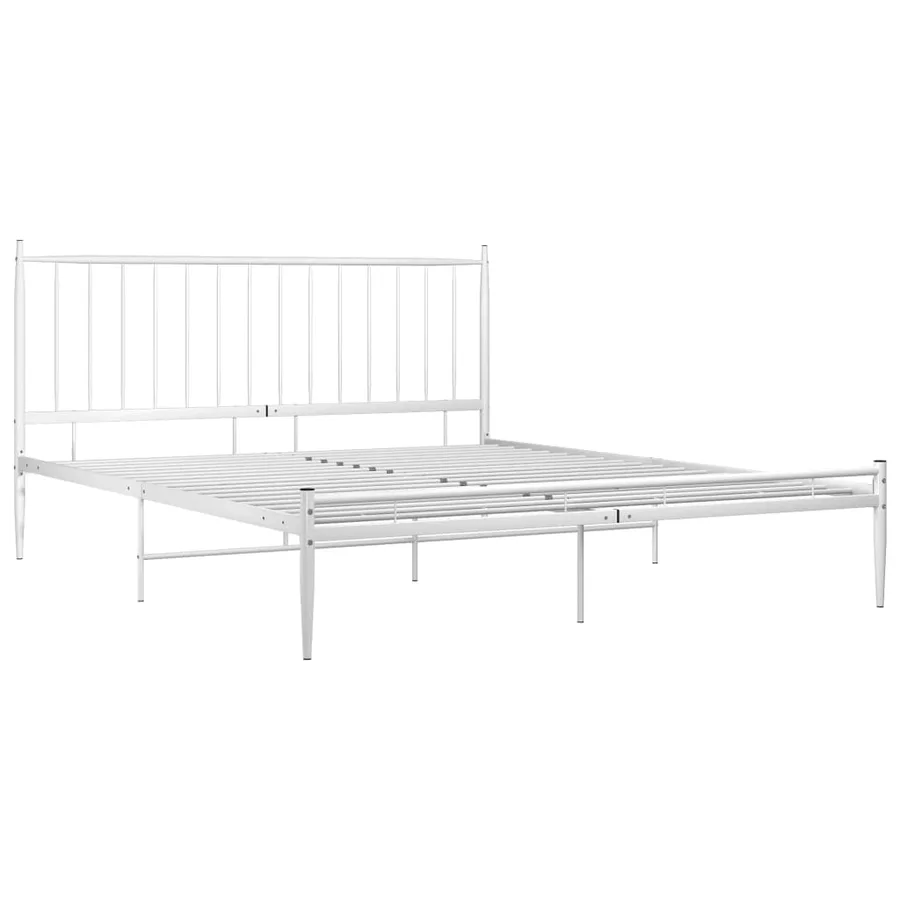 Cadre de lit sans matelas blanc métal 180x200 cm - 3