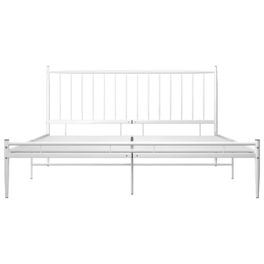 Cadre de lit sans matelas blanc métal 180x200 cm - 4