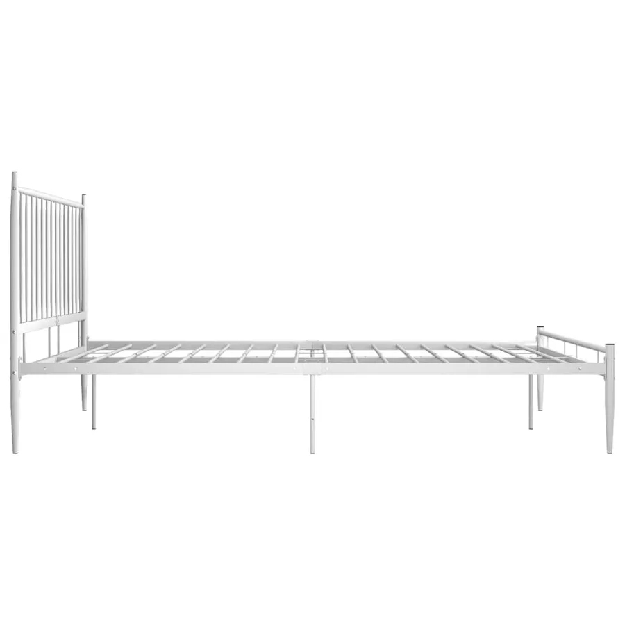 Cadre de lit sans matelas blanc métal 180x200 cm - 5