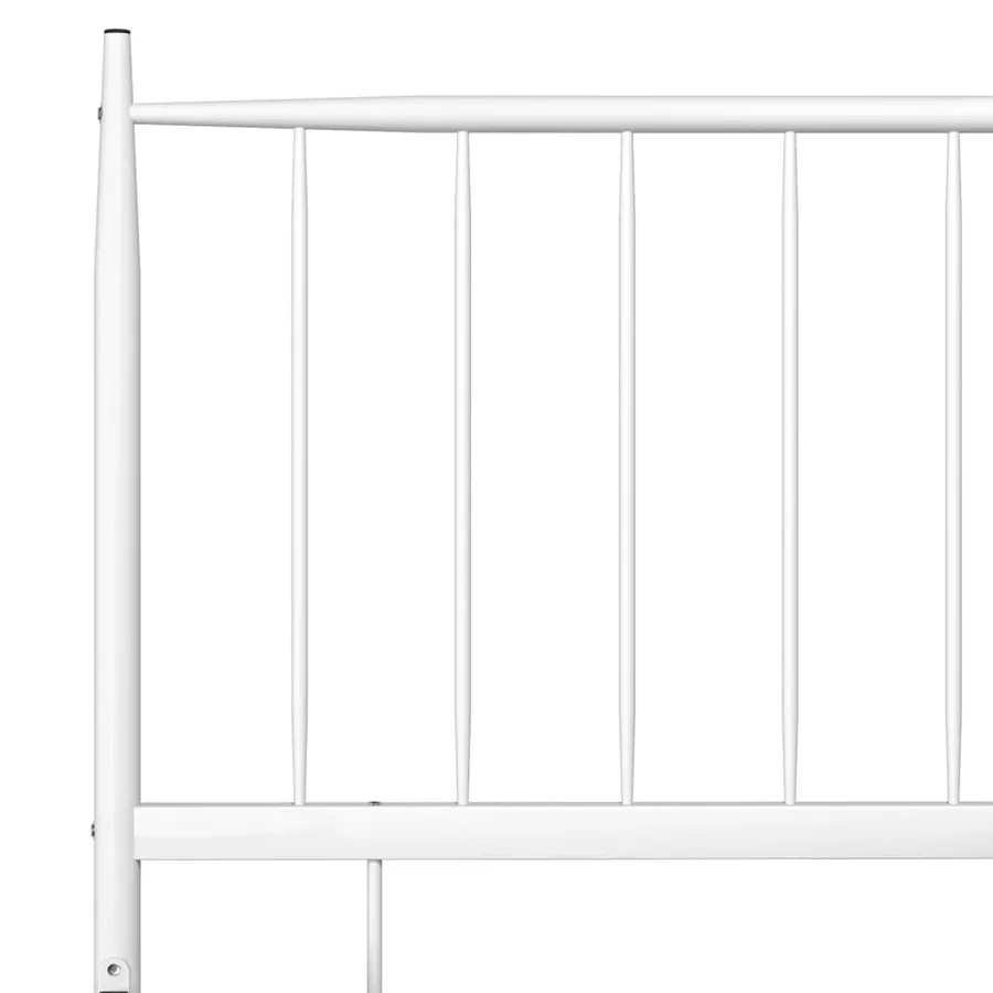 Cadre de lit sans matelas blanc métal 180x200 cm - 6