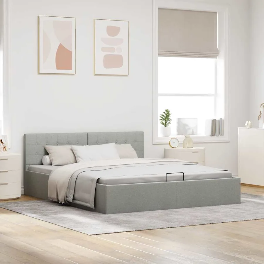 Cadre de lit à rangement hydraulique sans matelas 180x200 cm - 4