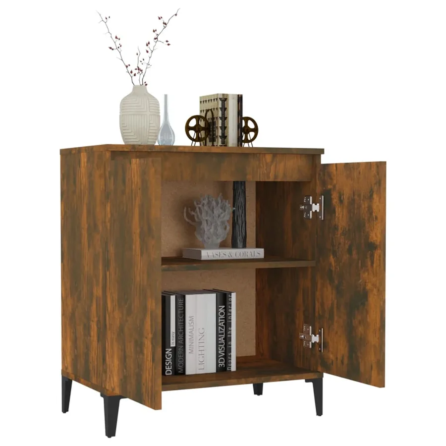 Buffet Chêne fumé 60x35x70 cm Bois d'ingénierie - 6