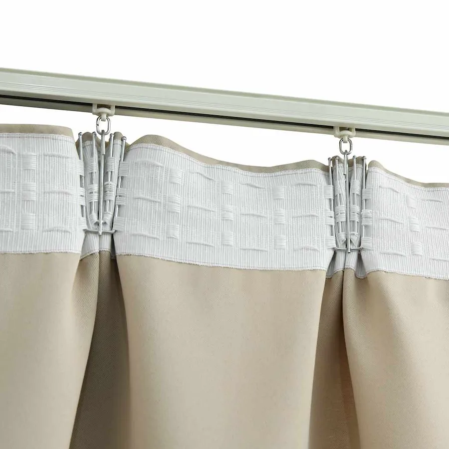 Rideaux occultants avec crochets 2 pcs Beige 140x225 cm - 3