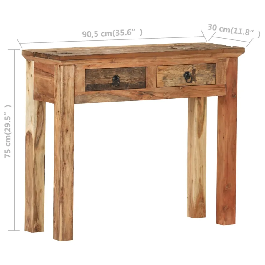 Table console 90,5x30x75 cm Bois d'acacia et de récupération - 8