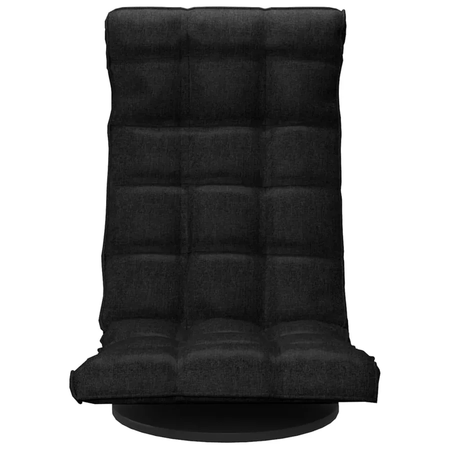 Chaise pivotante de sol Noir Tissu - 3