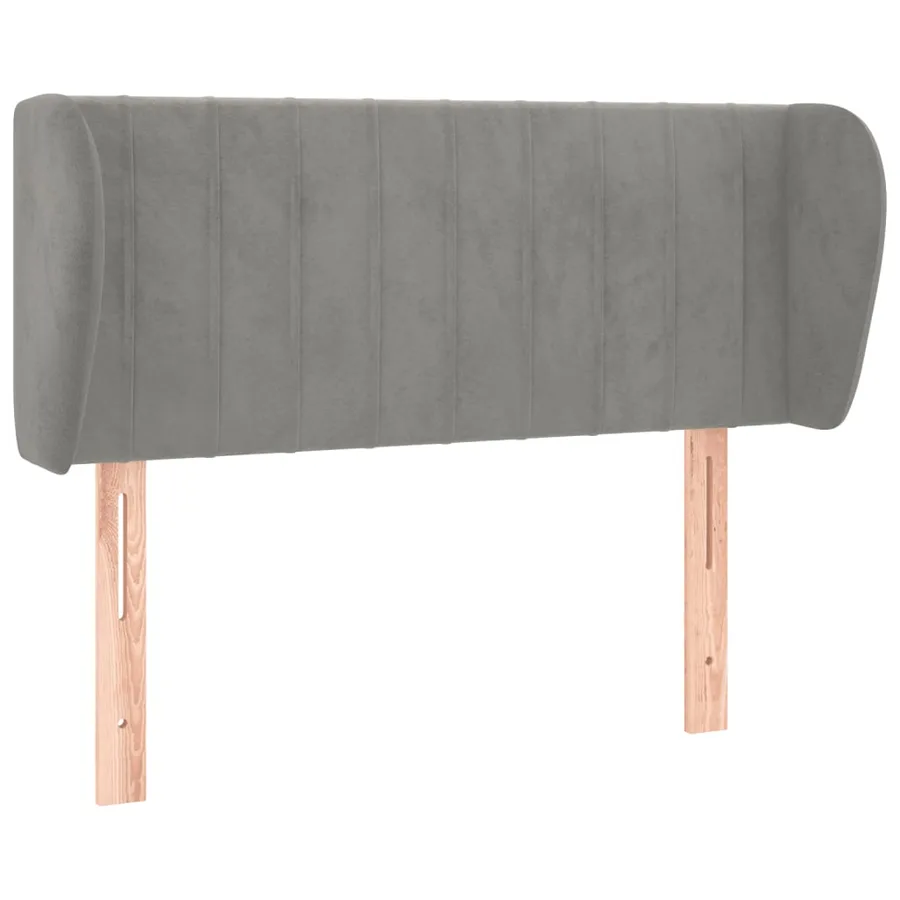 Tête de lit avec oreilles Gris clair 103x23x78/88 cm Velours - 2