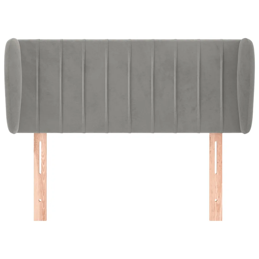 Tête de lit avec oreilles Gris clair 103x23x78/88 cm Velours - 3