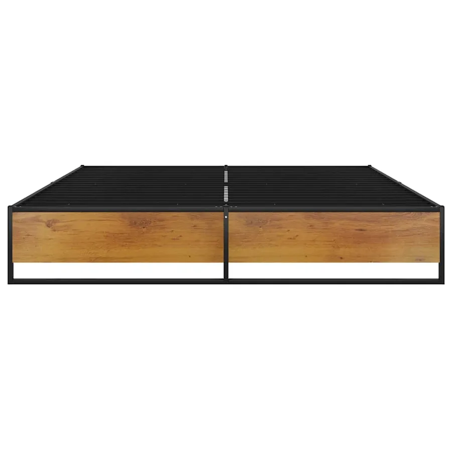 Cadre de lit sans matelas noir métal 140x200 cm - 3