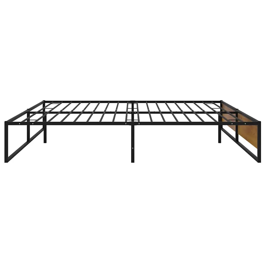 Cadre de lit sans matelas noir métal 140x200 cm - 4