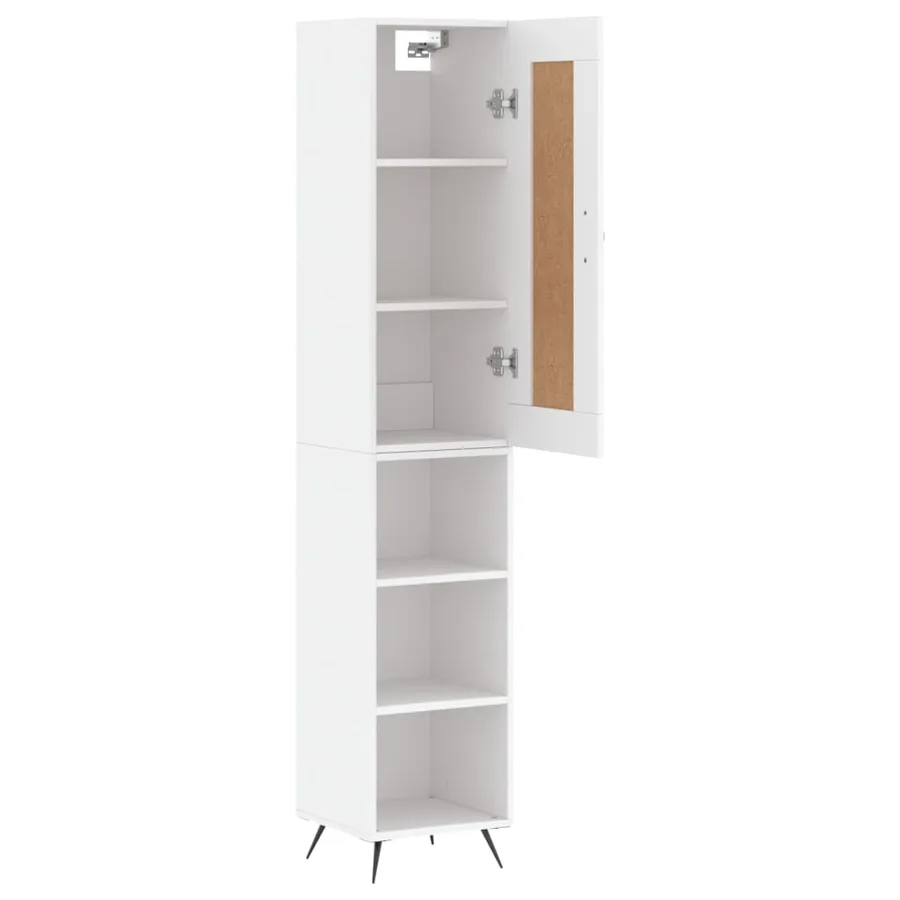 Buffet haut Blanc 34,5x34x180 cm Bois d'ingénierie - 4