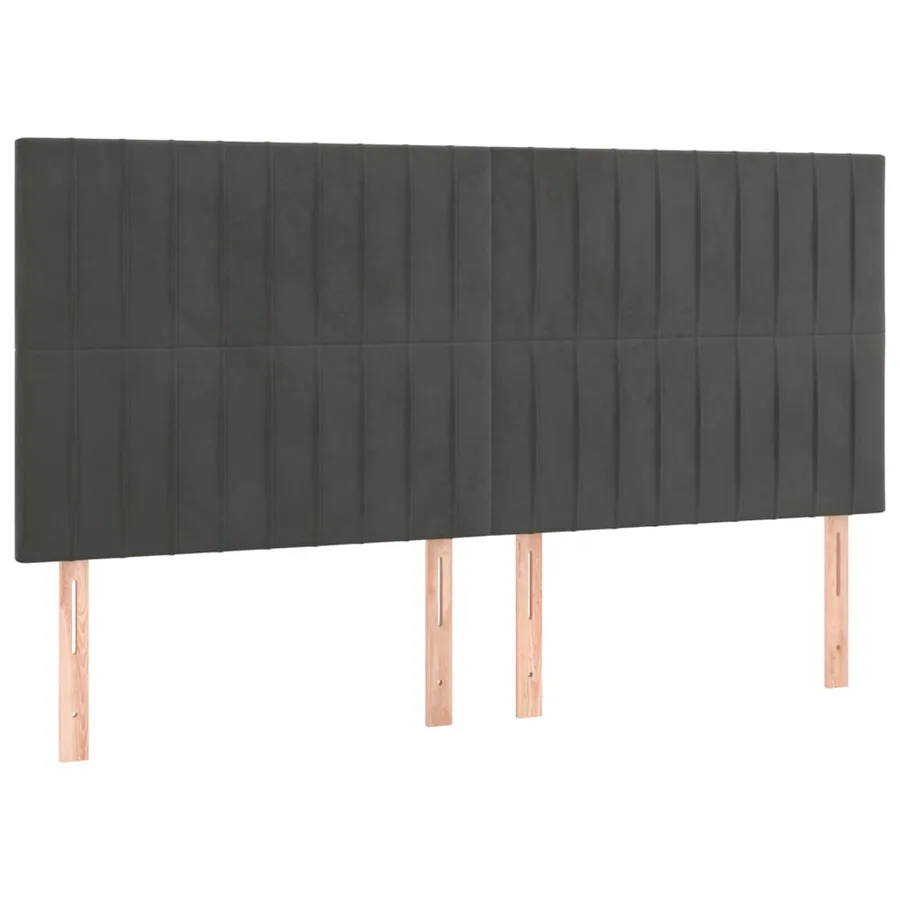 Sommier à lattes de lit et matelas Gris foncé 200x200cm Velours - 6